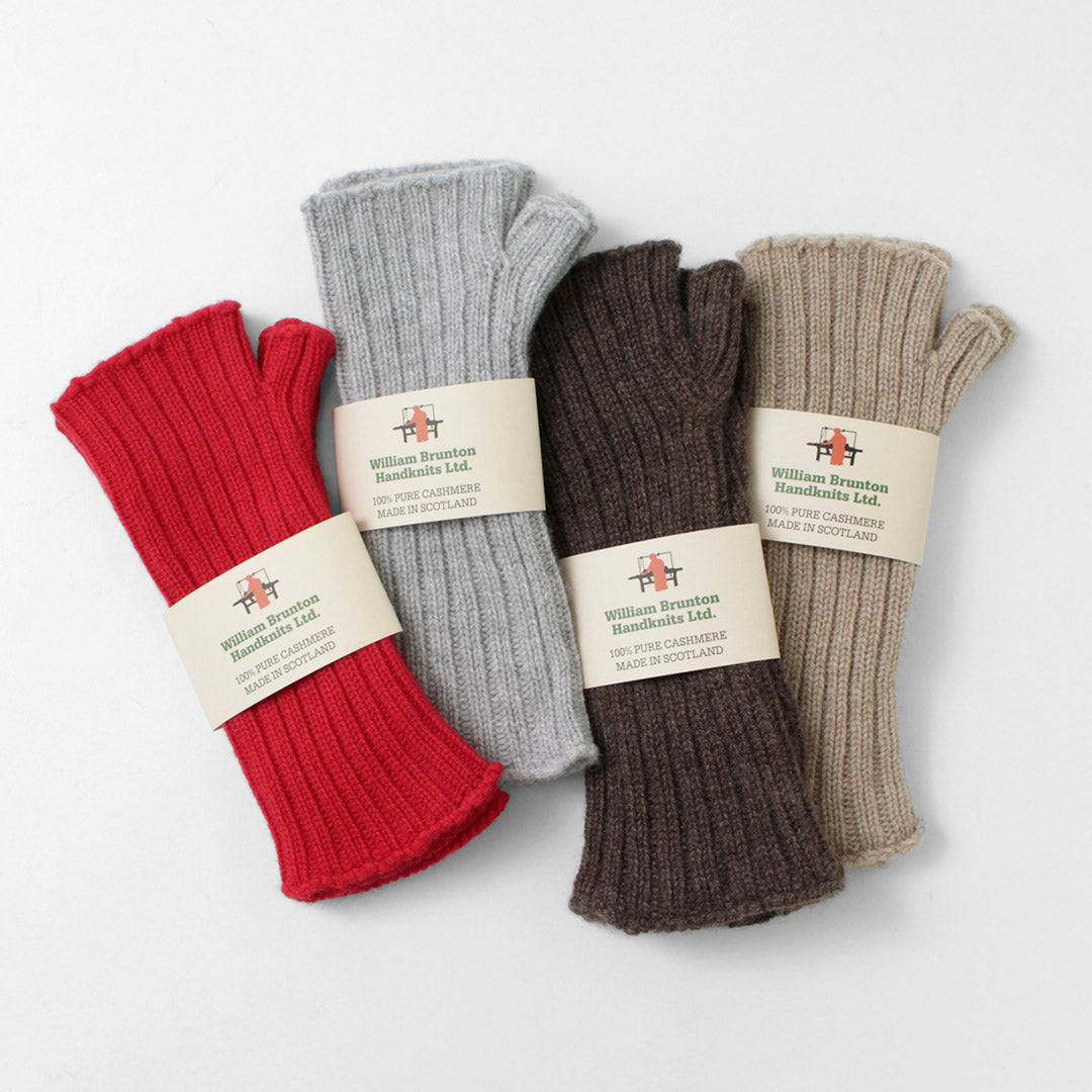 WILLIAM BRUNTON（ウィリアムブラントン） 3PLY リブ リストウォーマー レディース 手袋 カシミア アームウォーマー ニット 3PLY SHORT RIB WRISTWARMER クリスマス プレゼント ギフト