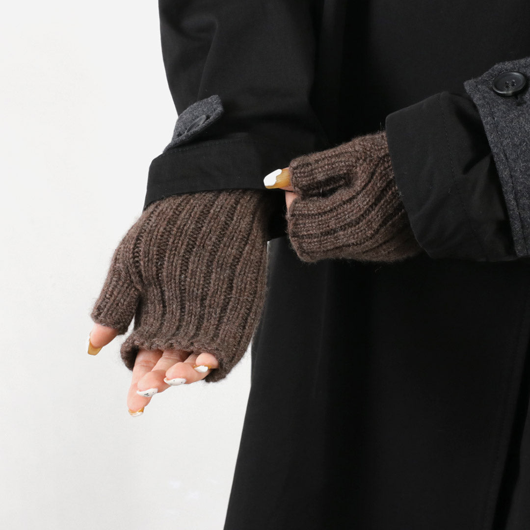 WILLIAM BRUNTON（ウィリアムブラントン） 3PLY リブ リストウォーマー レディース 手袋 カシミア アームウォーマー ニット 3PLY SHORT RIB WRISTWARMER