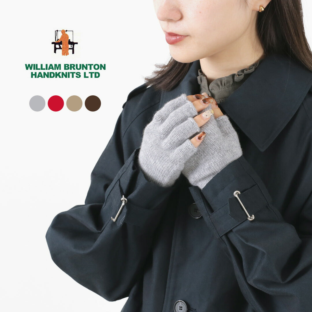 【30%OFF】WILLIAM BRUNTON(ウィリアムブラントン) 2PLY フィンガーレスグローブ 手袋 指なし レディース カシミヤ ...