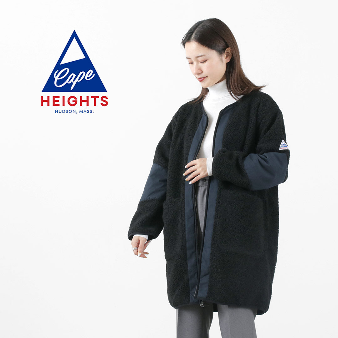 CAPE HEIGHTS（ケープハイツ） ベテル フリースジャケット レディース アウター 羽織り ボア メッシュ Vネック 切り替え ミドル丈 WMNS BETHEL FLEECE