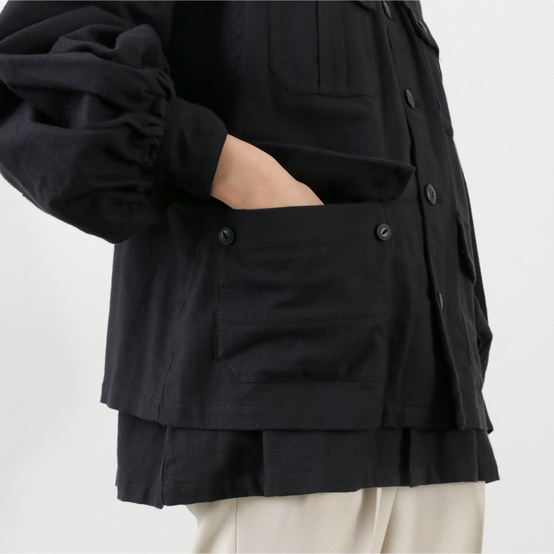 F/CE.（エフシーイー） レイヤード コットンシャツブルゾン レディース ミリタリー ベスト セット 3WAY 日本製 LAYERED OG COTTON SHIRT