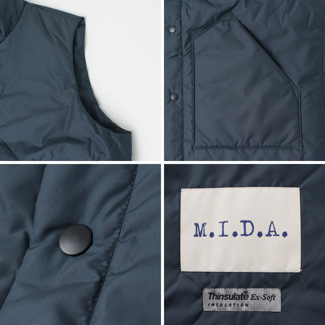 【20％OFF】M.I.D.A.（ミダ） ナイロン パディング ベスト