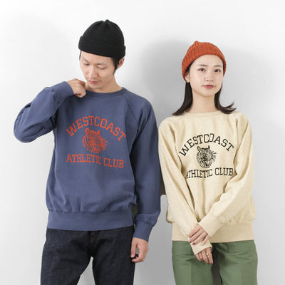 【まとめ買いで最大30％OFFクーポン】【20％OFF】MIXTA（ミクスタ） ヴィンテージ プリント スウェット / ウエストコースト アスレティッククラブ ラグランスリーブ クルーネック トレーナー メンズ レディース 長袖 アメリカ製 WEST COAST Crew Neck Sweat Raglan Sleeve【セール】