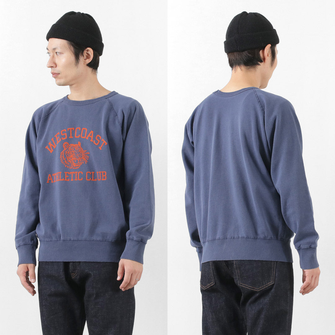 【まとめ買いで最大30％OFFクーポン】【20％OFF】MIXTA（ミクスタ） ヴィンテージ プリント スウェット / ウエストコースト アスレティッククラブ ラグランスリーブ クルーネック トレーナー メンズ レディース 長袖 アメリカ製 WEST COAST Crew Neck Sweat Raglan Sleeve【セール】