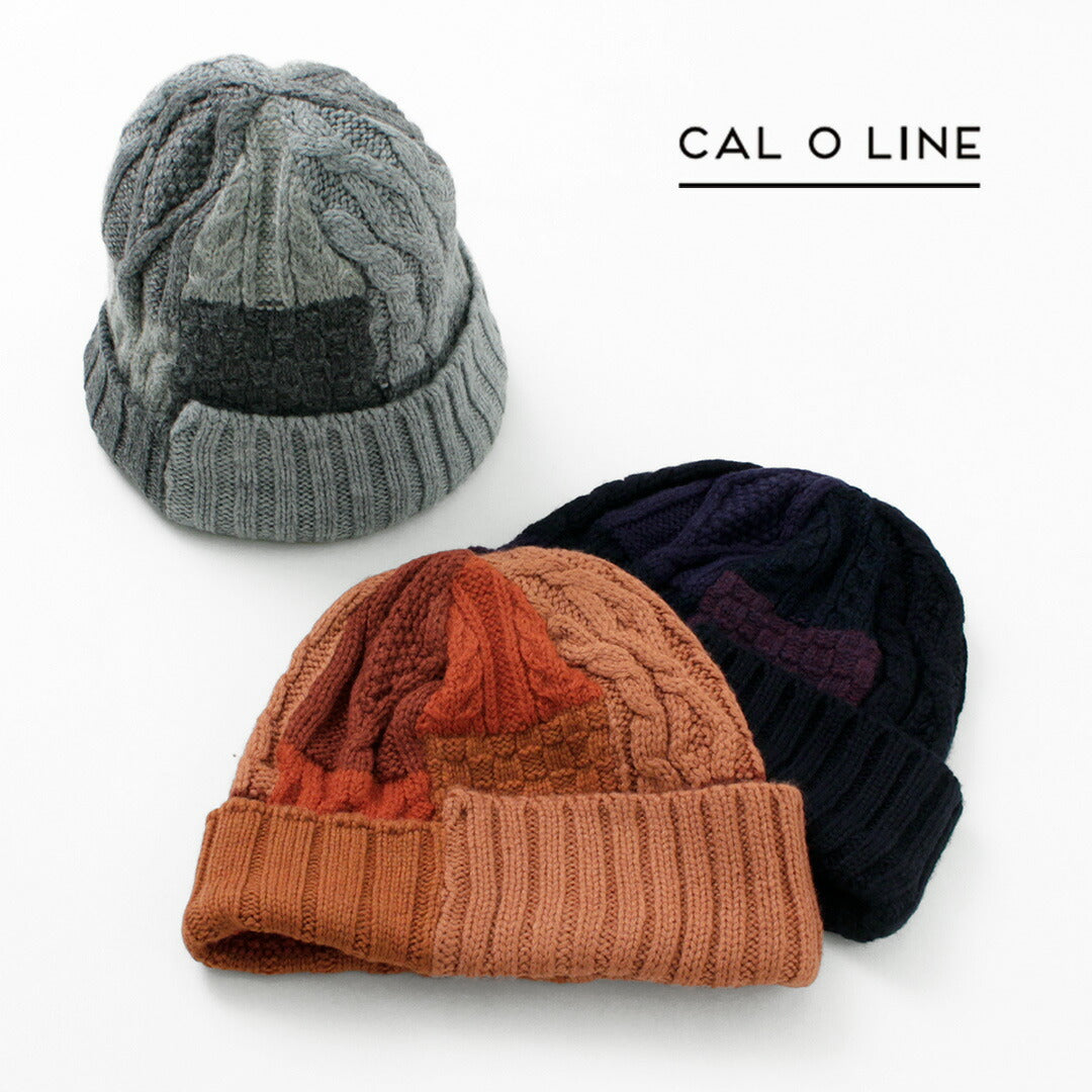 【まとめ買いで最大30％OFFクーポン】【50％OFF】CAL O LINE （キャルオーライン） ケーブル ニットキャップ メンズ ニット帽 帽子 ウール 防寒 CABLE KNIT CAP【セール】 クリスマス プレゼント ギフト