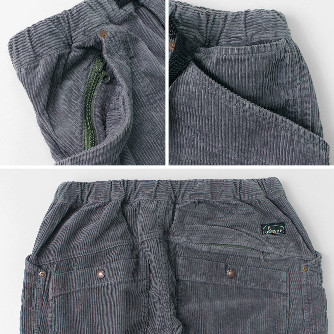 【30％OFF】GOHEMP（ゴーヘンプ） ヘンプコーデュロイ トラベラー イージーパンツ ワイド テーパード メンズ ヘンプ HEMP CORDUROY TRAVELER EASY PANTS【セール】