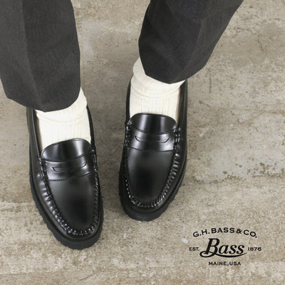 【20％OFFクーポン対象！】G.H.BASS（ジーエイチバス） WEEJUN 90S ペニーローファー 厚底 / レディース 革靴 レザーシューズ EASY WEEJUNS 90S PENNY LOAFERS クリスマス プレゼント ギフト