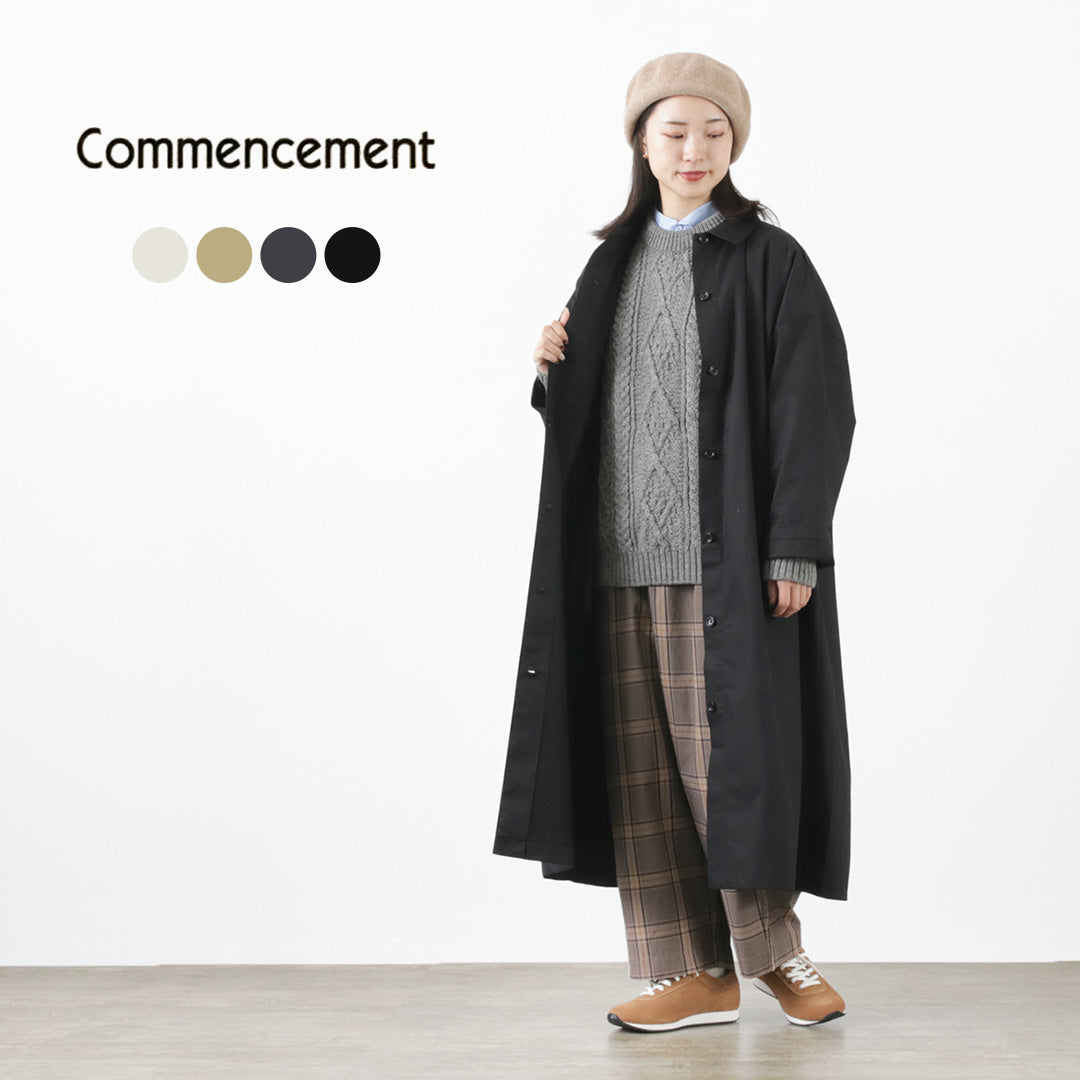 【30％OFF】COMMENCEMENT（コメンスメント） シャツコート / レディース ライトアウター ロング 綿 コットン C-195 Shirt coat【セール】