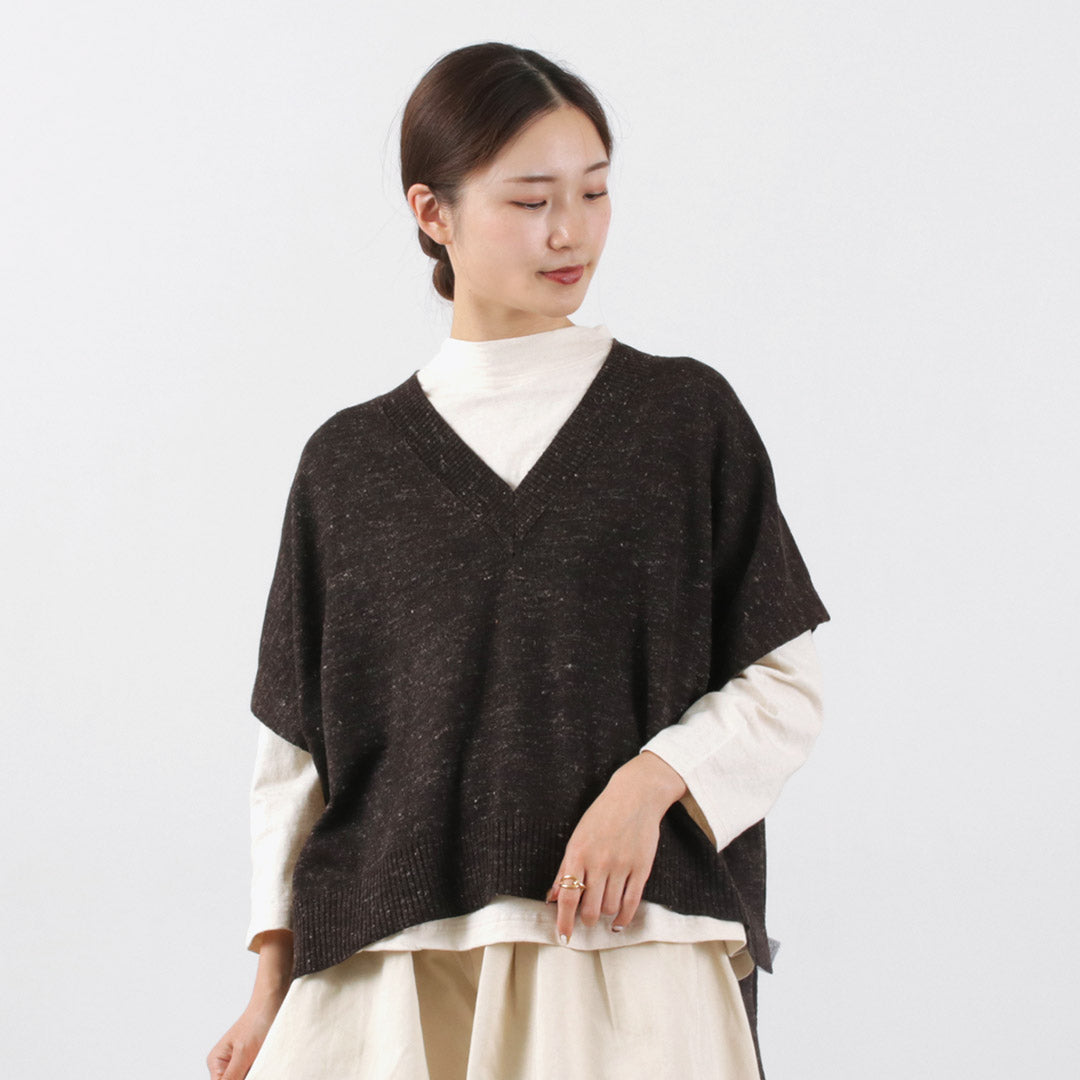 50％OFF】TUMUGU（ツムグ） コットンリネン ウール ベスト トップス 