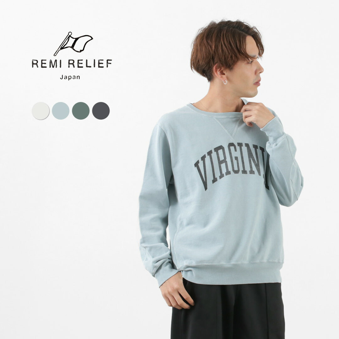 【20％OFF】REMI RELIEF（レミレリーフ） SP加工 裏毛 クルー（VIRGINIA）