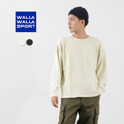 【まとめ買いで最大30％OFFクーポン】【30％OFF】WALLA WALLA SPORT（ワラワラスポーツ） クレイジー サーマル クルー メンズ レディース ユニセックス ロンT トレーナー ワッフル 長袖 日本製 CRAZY THERMAL CREW【セール】 クリスマス プレゼント ギフト
