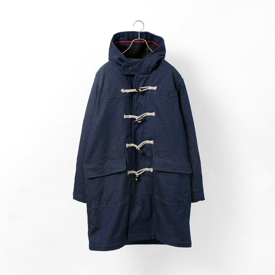 FOB FACTORY（FOBファクトリー） インディゴ ダッフルコート メンズ アウター 二十織デニム ウール 経年変化 日本製 INDIGO DUFFLE COAT クリスマス プレゼント ギフト