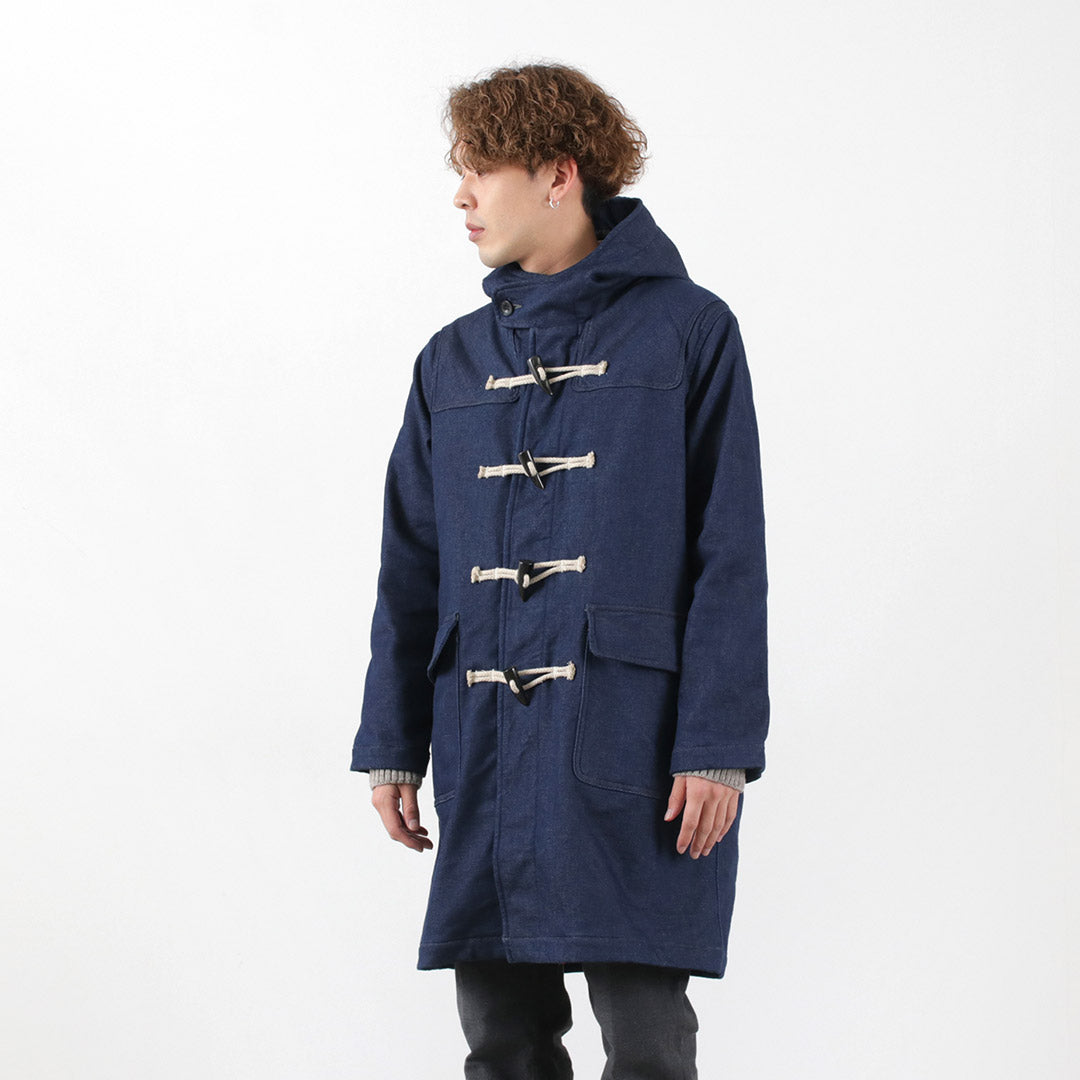 FOB FACTORY（FOBファクトリー） インディゴ ダッフルコート メンズ アウター 二十織デニム ウール 経年変化 日本製 INDIGO DUFFLE COAT クリスマス プレゼント ギフト