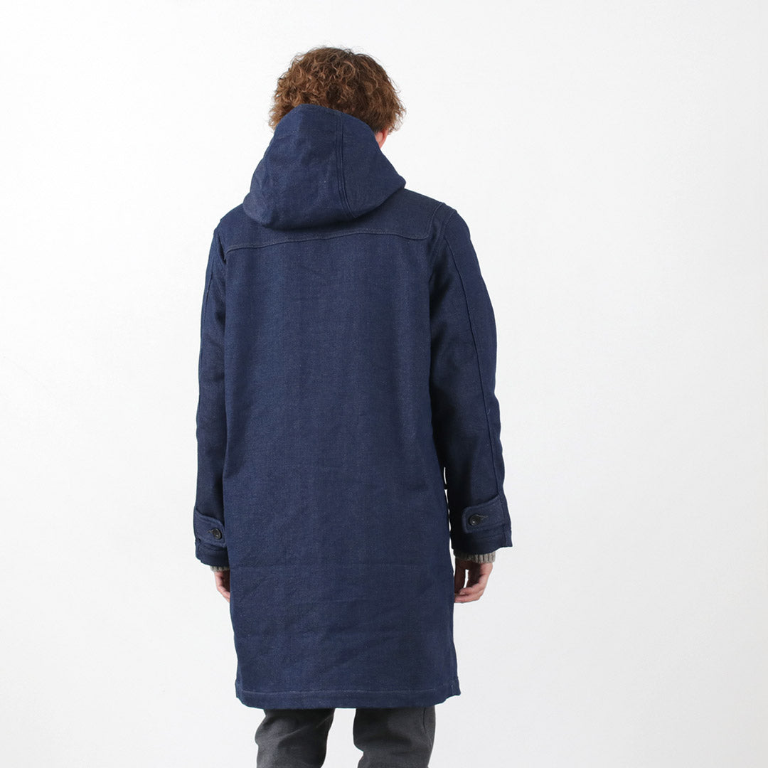 FOB FACTORY（FOBファクトリー） インディゴ ダッフルコート メンズ アウター 二十織デニム ウール 経年変化 日本製 INDIGO DUFFLE COAT