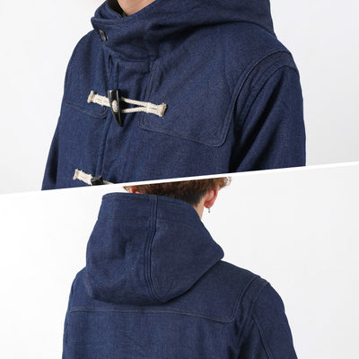 FOB FACTORY（FOBファクトリー） インディゴ ダッフルコート メンズ アウター 二十織デニム ウール 経年変化 日本製 INDIGO DUFFLE COAT クリスマス プレゼント ギフト