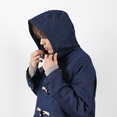 FOB FACTORY（FOBファクトリー） インディゴ ダッフルコート メンズ アウター 二十織デニム ウール 経年変化 日本製 INDIGO DUFFLE COAT クリスマス プレゼント ギフト