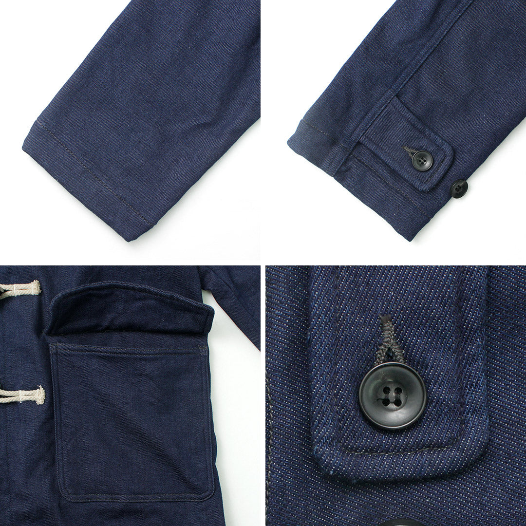 FOB FACTORY（FOBファクトリー） インディゴ ダッフルコート メンズ アウター 二十織デニム ウール 経年変化 日本製 INDIGO DUFFLE COAT クリスマス プレゼント ギフト