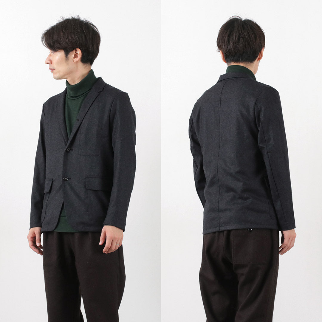 RE MADE IN TOKYO JAPAN（アールイー） ウールフランネル カバーオール ジャケット メンズ ビジネス 細身 ストレッチ WOOL FLANNEL COVER ALL JACKET クリスマス プレゼント ギフト