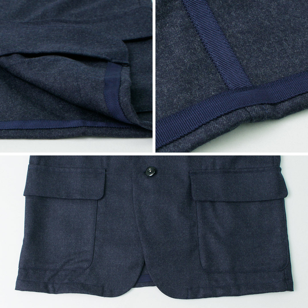 RE MADE IN TOKYO JAPAN（アールイー） ウールフランネル カバーオール ジャケット メンズ ビジネス 細身 ストレッチ WOOL FLANNEL COVER ALL JACKET クリスマス プレゼント ギフト
