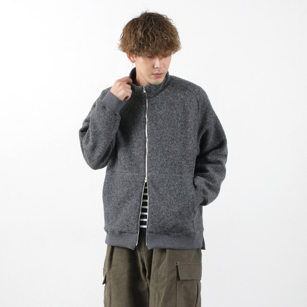 RE MADE IN TOKYO JAPAN（アールイー） クラシックウール ドライバーズブルゾン メンズ ライトアウター ニット 中間着 日本製 5621A-BL CLASSIC WOOL DRIVERS BLOUSON クリスマス プレゼント ギフト