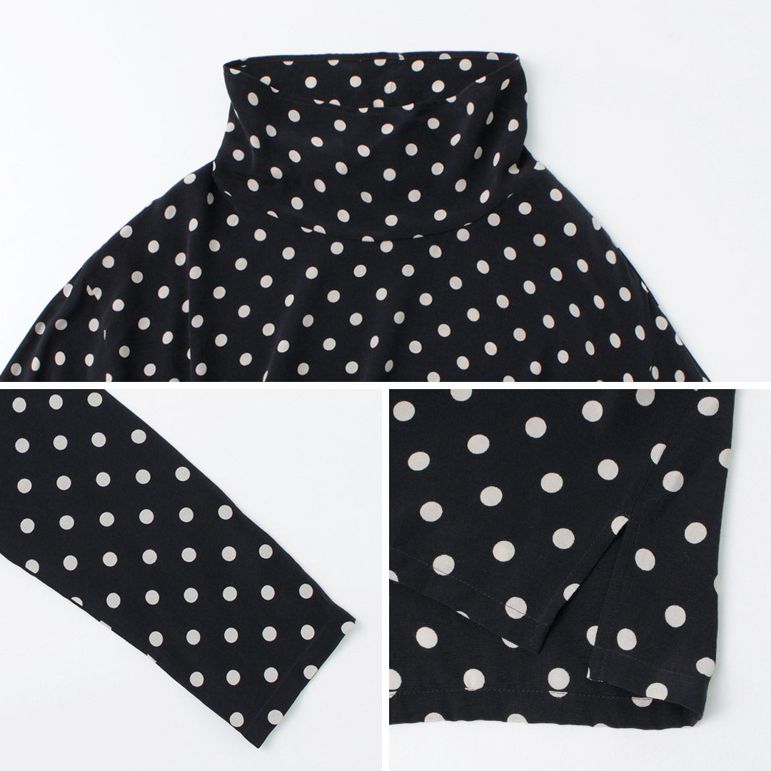50％OFF】mizuiro ind（ミズイロインド） ドット ハイネック ワイド