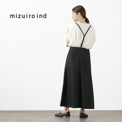 MIZUIRO IND（ミズイロインド） サスペンダー フレアスカート / ロング丈 / 無地 / レディース / 日本製 / 3-260000 / suspenders flare SK