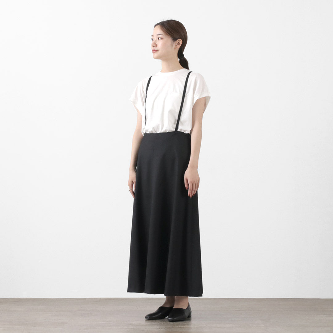 MIZUIRO IND（ミズイロインド） サスペンダー フレアスカート / ロング丈 / 無地 / レディース / 日本製 / 3-260000 / suspenders flare SK