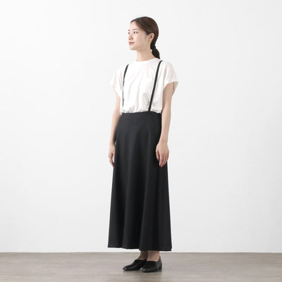 MIZUIRO IND（ミズイロインド） サスペンダー フレアスカート / ロング丈 / 無地 / レディース / 日本製 / 3-260000 / suspenders flare SK