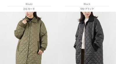 【まとめ買いで最大30％OFFクーポン】【20％OFF】MIZUIRO IND（ミズイロインド） リブカラー キルティング ロングコート レディース アウター ロング丈【セール】 クリスマス プレゼント ギフト