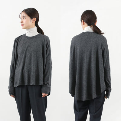 MIZUIRO IND（ミズイロインド） クルーネック フロントシーム プルオーバー レディース トップス ニット 無地 ウール ハイゲージ crew neck front seam P/O クリスマス プレゼント ギフト