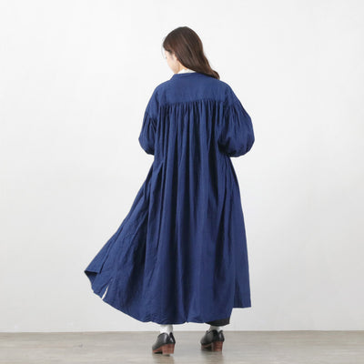 【まとめ買いで最大30％OFFクーポン】【20％OFF】UNIVERSAL TISSU（ユニバーサルティシュ） ナチュラルタイプライター ソフトデニムヘリンボン シャツドレス レディース ワンピース 長袖 ロング 日本製【セール】 クリスマス プレゼント ギフト