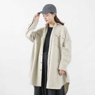 【まとめ買いで最大30％OFFクーポン】【50％OFF】UNIVERSAL TISSU（ユニバーサルティシュ） ウールカシミヤビーバー ミリタリーシャツ レディース アウター ジャケット コート 長め ロング 長袖 日本製【セール】 クリスマス プレゼント ギフト