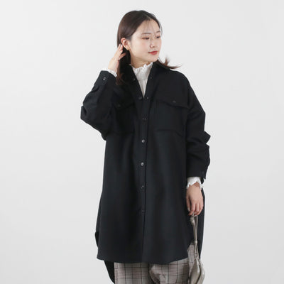 【まとめ買いで最大30％OFFクーポン】【50％OFF】UNIVERSAL TISSU（ユニバーサルティシュ） ウールカシミヤビーバー ミリタリーシャツ レディース アウター ジャケット コート 長め ロング 長袖 日本製【セール】 クリスマス プレゼント ギフト