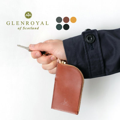 【正規品】GLENROYAL（グレンロイヤル） ポケット付きジップキーケース メンズ 小銭入れ 本革 レザー オフィス ギフト 03-6255 ZIPPED KEY CASE WITH POCKET