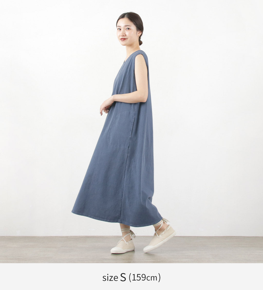 GOOD ON（グッドオン） テント ティードレス / ワンピース Aライン ロング丈 ノースリーブ 綿 USAコットン ピグメントダイ TENT TEE DRESS