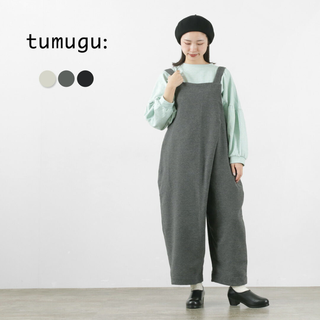 【30％OFF】TUMUGU（ツムグ） コットンウールカルゼ サロペット