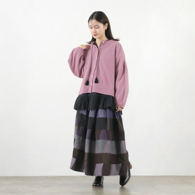 【まとめ買いで最大30％OFFクーポン】【50％OFF】TUMUGU（ツムグ） コットンキャンブリック起毛 2WAY 裾レース ブラウス レディース 長袖 綿【セール】 クリスマス プレゼント ギフト