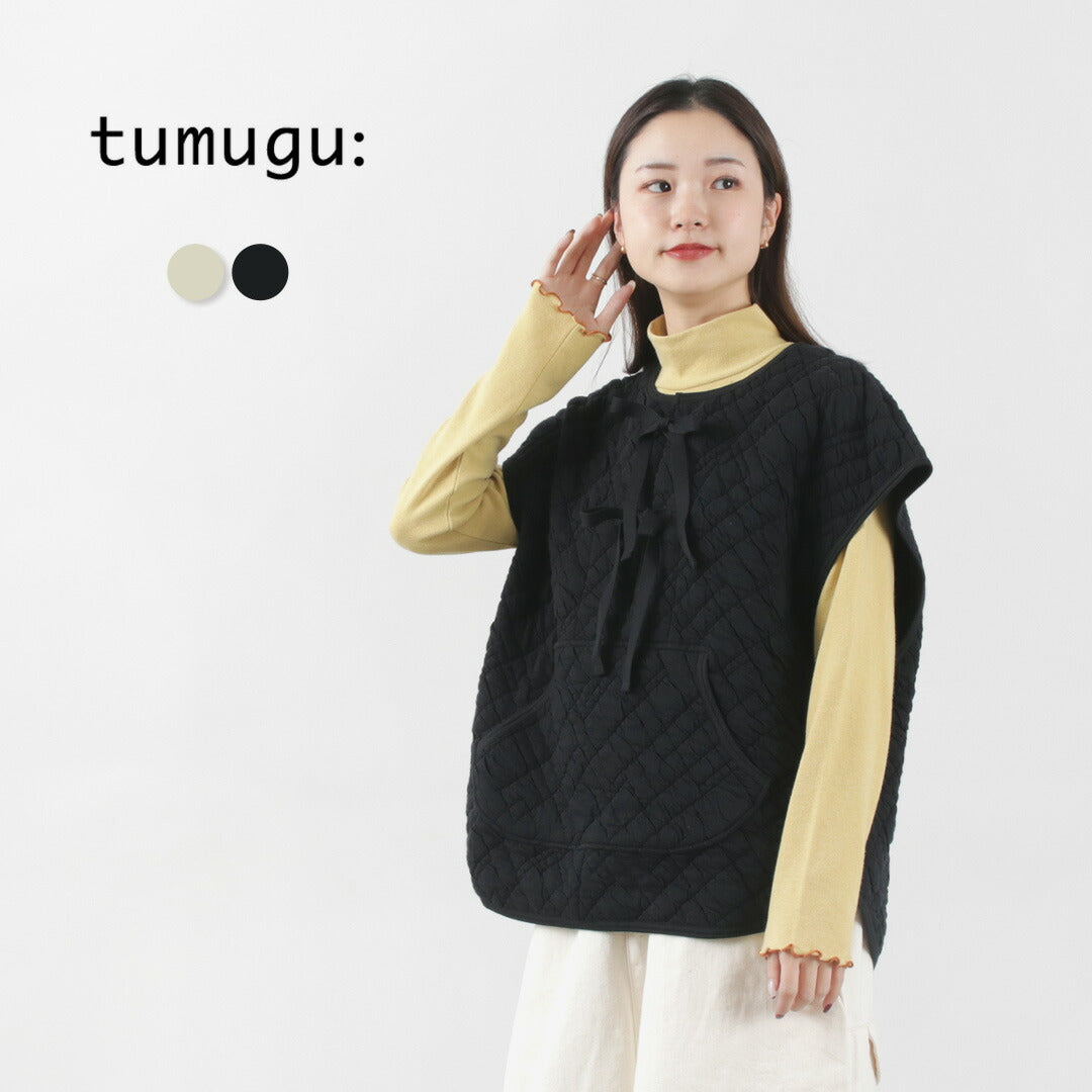 【30％OFF】TUMUGU（ツムグ） ストレッチキルトダイヤ柄 中綿ベスト