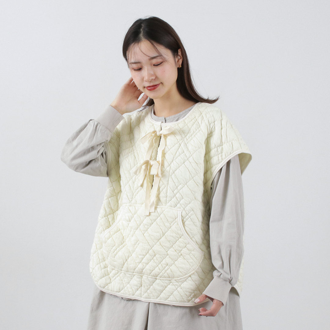 【30％OFF】TUMUGU（ツムグ） ストレッチキルトダイヤ柄 中綿ベスト