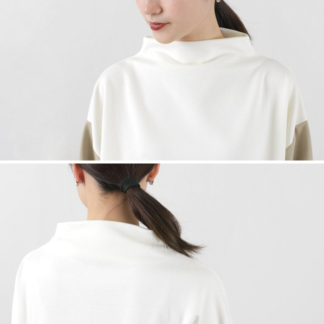 KELEN（ケレン） バイカラー モックネックトップス レディース 長袖 スウェット 裏起毛 トレーナー VALL BICOLOR MOCK NECK TOPS