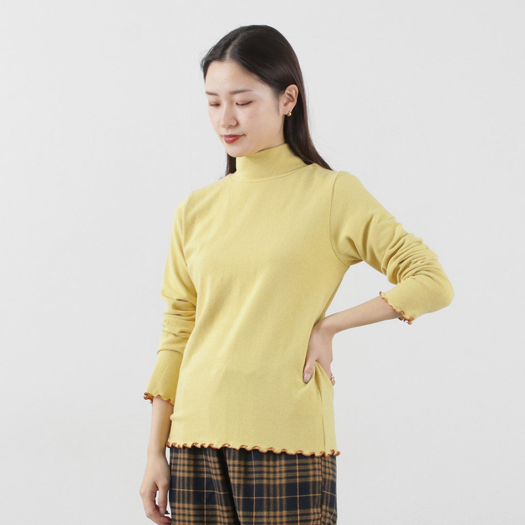 【まとめ買いで最大30％OFFクーポン】【20％OFF】KELEN（ケレン） ハイネックトップス メローヘム レディース カットソー インナー ロンT 長袖 NOIR HIGH NECK TOPS【セール】 クリスマス プレゼント ギフト