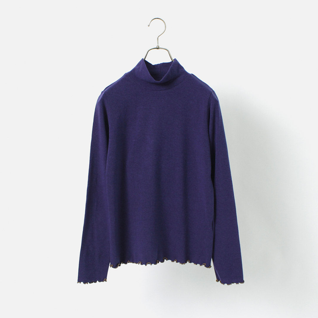 KELEN（ケレン） ハイネックトップス メローヘム レディース カットソー インナー ロンT 長袖 NOIR HIGH NECK TOPS