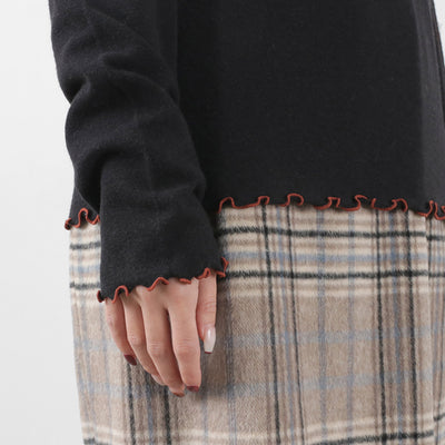 【まとめ買いで最大30％OFFクーポン】【20％OFF】KELEN（ケレン） ハイネックトップス メローヘム レディース カットソー インナー ロンT 長袖 NOIR HIGH NECK TOPS【セール】 クリスマス プレゼント ギフト