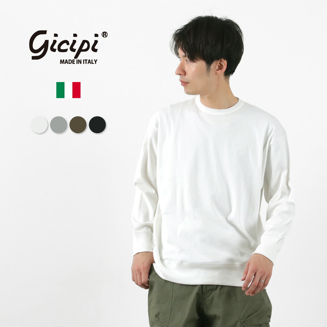 GICIPI(ジチピ） RAZZA ラーッツァ クルーネック ロングスリーブ カットソー / Tシャツ ロンT 長袖 無地 綿 イタリア製 メンズ  RAZZA C/Neck L/S