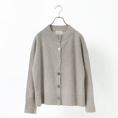 MAO MADE（マオメイド） アンゴラブレンド クルーネックカーディガン レディース トップス 羽織り ニット ゆったり 暖かい ウール オフィス 丸首 クリスマス プレゼント ギフト