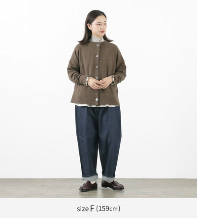 MAO MADE（マオメイド） アンゴラブレンド クルーネックカーディガン レディース トップス 羽織り ニット ゆったり 暖かい ウール オフィス 丸首 クリスマス プレゼント ギフト