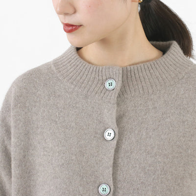 MAO MADE（マオメイド） アンゴラブレンド クルーネックカーディガン レディース トップス 羽織り ニット ゆったり 暖かい ウール オフィス 丸首 クリスマス プレゼント ギフト