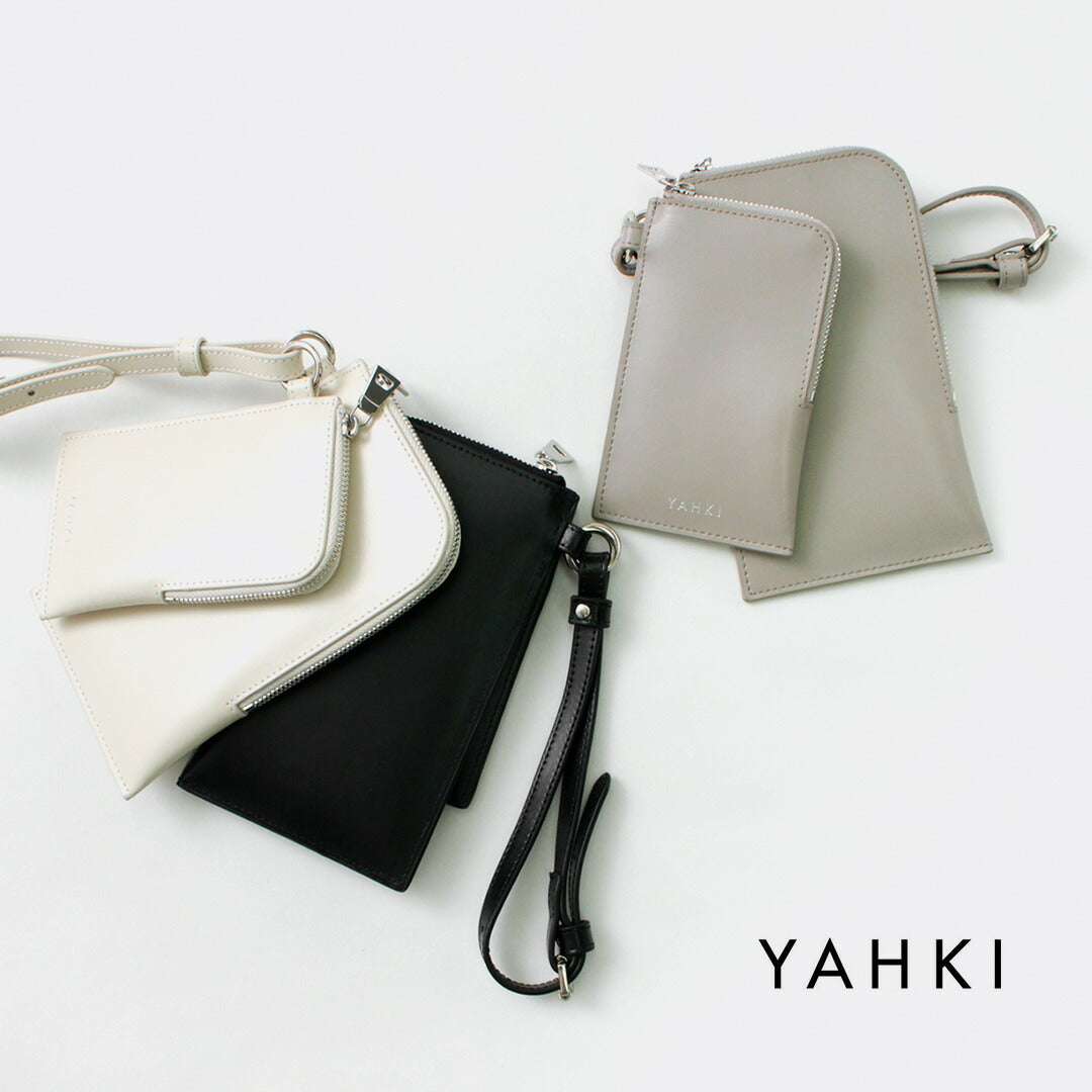 【まとめ買いで最大30％OFFクーポン】【30％OFF】YAHKI（ヤーキ） ダブルポーチ / W FACE レディース スマホケース ポーチ 小物入れ 小さめ レザー プレゼント ギフト【セール】 クリスマス プレゼント ギフト