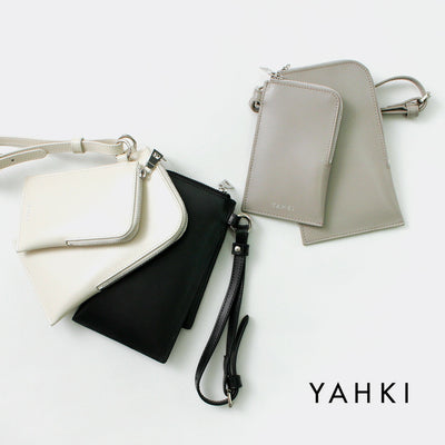 【まとめ買いで最大30％OFFクーポン】【30％OFF】YAHKI（ヤーキ） ダブルポーチ / W FACE レディース スマホケース ポーチ 小物入れ 小さめ レザー プレゼント ギフト【セール】 クリスマス プレゼント ギフト