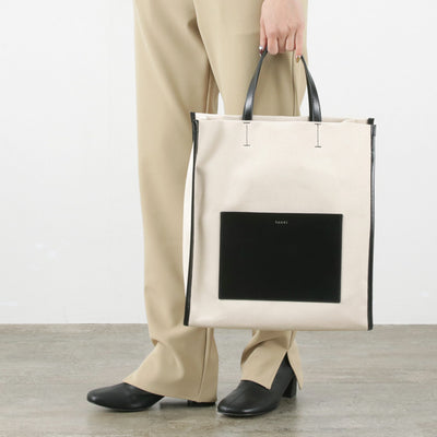 YAHKI（ヤーキ） キャンバス×レザーコンビ トート ラージ / CANVAS レディース バッグ 鞄 カバン 縦型 通勤 オフィス A4収納 ビジネス クリスマス プレゼント ギフト